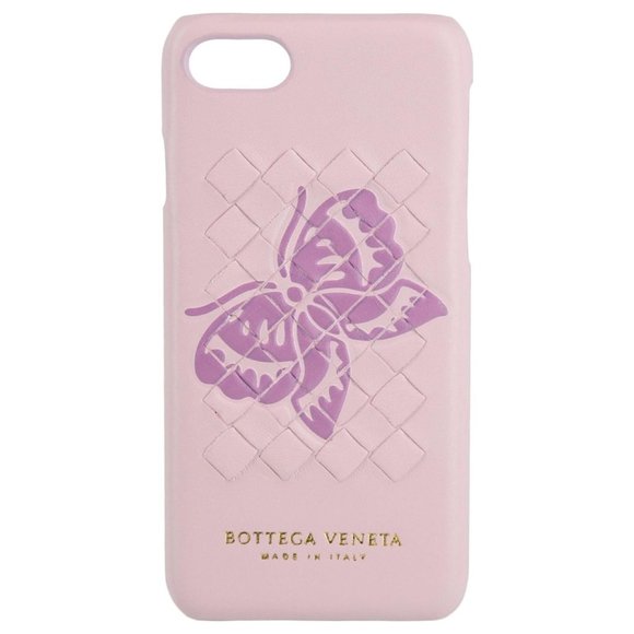NIB $400 AUTHENTIC BOTTEGA VENETA PINK INTRECCIATO BUTTERFLY  IPHONE 7 CASE - Picture 1 of 4